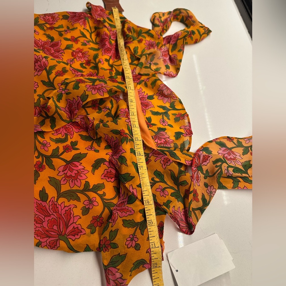 VERONICA BEARD Randa Top Orange Multi Floral Sz 12 NEW $378 - Picture 12 of 14